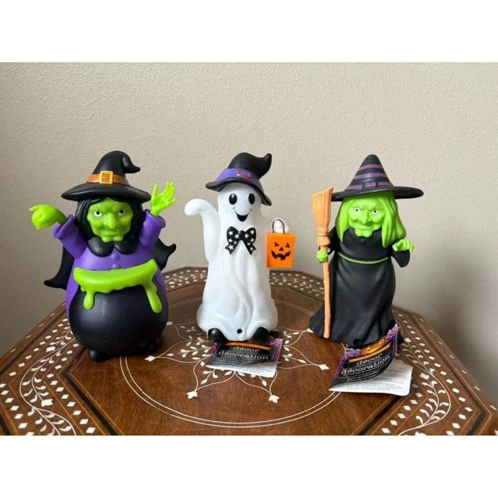 Motion Activated Light Up Plastic Ghost Witches